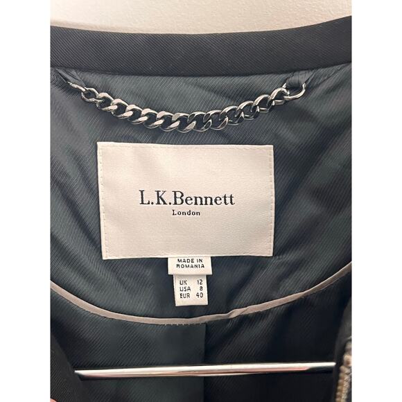 L.K. Bennett Long Sleeve Full Zip Tweed Jacket Black/White Women's Size US 8 - Picture 6 of 10